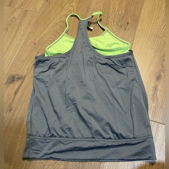 Ivivva Athletica by Lululemon Double Dutch Neon Tank Top Built-in Sports Bra 10 - Picture 2 of 5